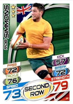 2015 Topps Rugby Attax #14 Rob Simmons Front